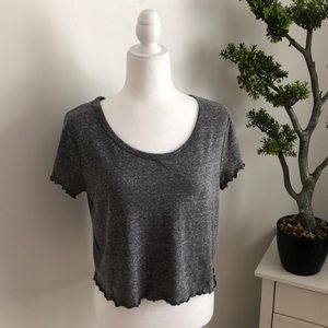 Wild Fable Charcoal Grey Cropped Top